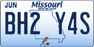 MO license plate BH2Y4S
