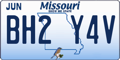 MO license plate BH2Y4V