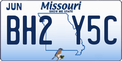 MO license plate BH2Y5C