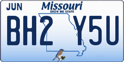 MO license plate BH2Y5U