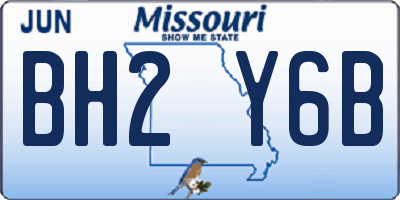 MO license plate BH2Y6B