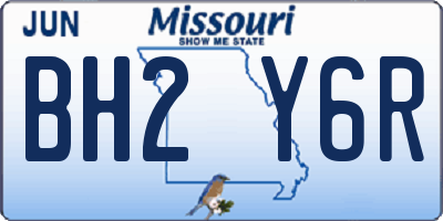 MO license plate BH2Y6R