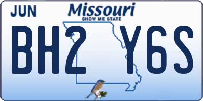 MO license plate BH2Y6S
