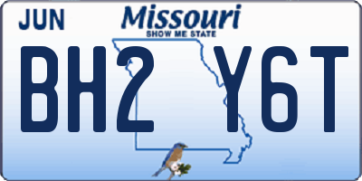 MO license plate BH2Y6T