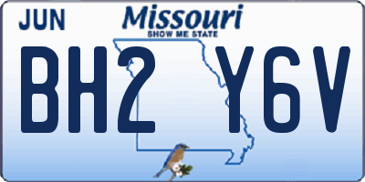 MO license plate BH2Y6V