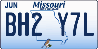 MO license plate BH2Y7L