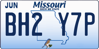 MO license plate BH2Y7P