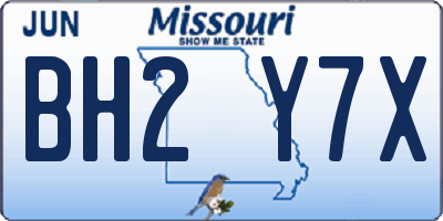 MO license plate BH2Y7X