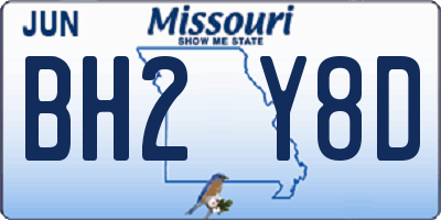 MO license plate BH2Y8D