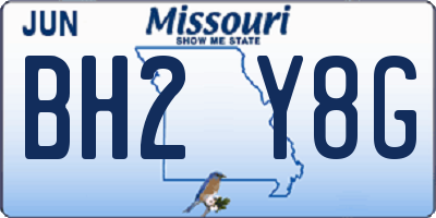 MO license plate BH2Y8G