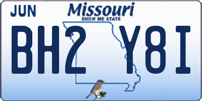 MO license plate BH2Y8I