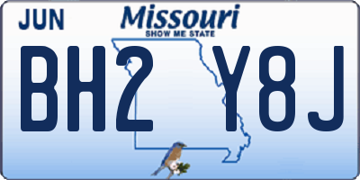 MO license plate BH2Y8J