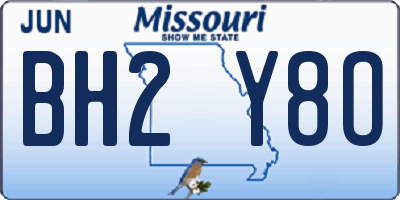 MO license plate BH2Y8O