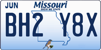 MO license plate BH2Y8X