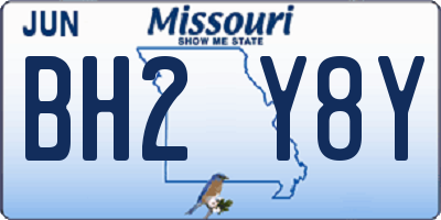 MO license plate BH2Y8Y