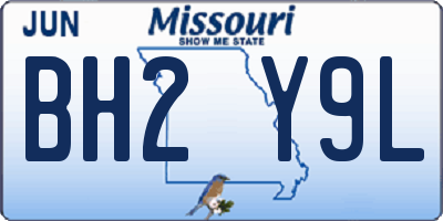 MO license plate BH2Y9L