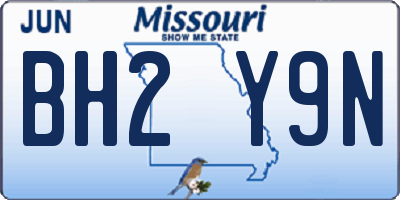 MO license plate BH2Y9N