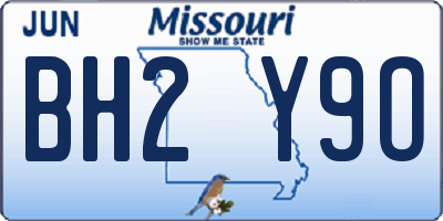 MO license plate BH2Y9O