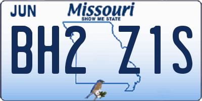 MO license plate BH2Z1S