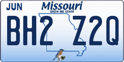 MO license plate BH2Z2Q