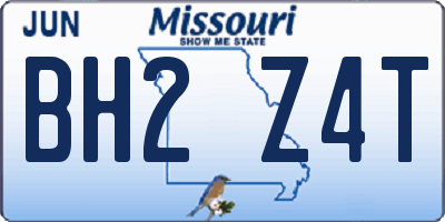 MO license plate BH2Z4T