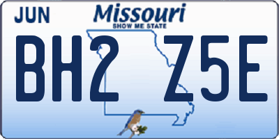 MO license plate BH2Z5E