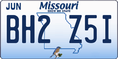 MO license plate BH2Z5I