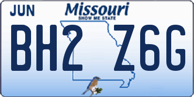 MO license plate BH2Z6G