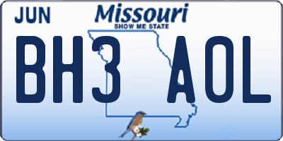MO license plate BH3A0L