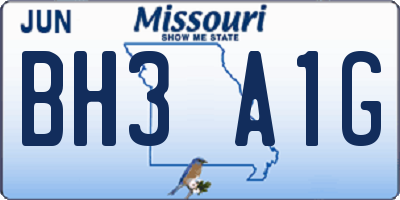 MO license plate BH3A1G