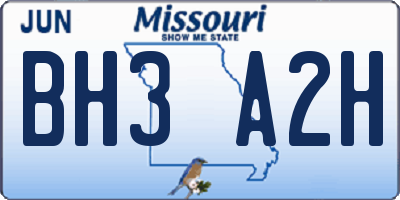 MO license plate BH3A2H
