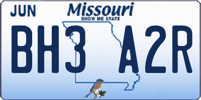MO license plate BH3A2R