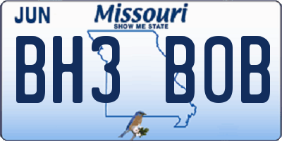 MO license plate BH3B0B