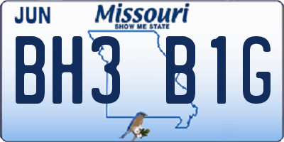 MO license plate BH3B1G