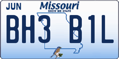 MO license plate BH3B1L