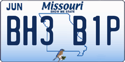 MO license plate BH3B1P