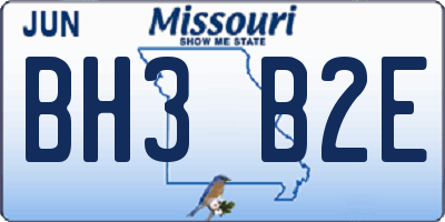 MO license plate BH3B2E