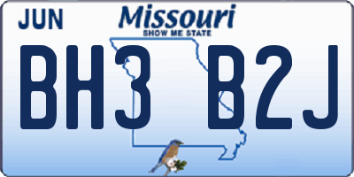 MO license plate BH3B2J