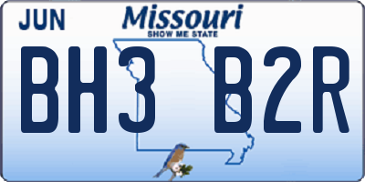 MO license plate BH3B2R
