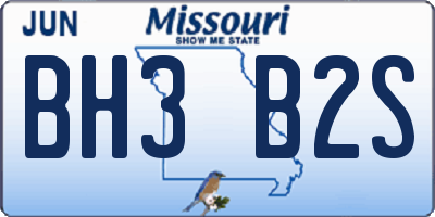 MO license plate BH3B2S