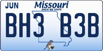MO license plate BH3B3B