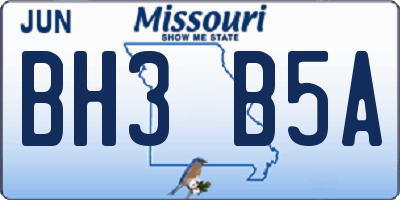 MO license plate BH3B5A