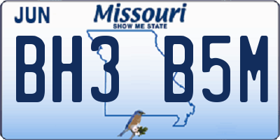 MO license plate BH3B5M