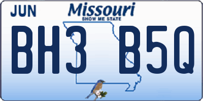 MO license plate BH3B5Q
