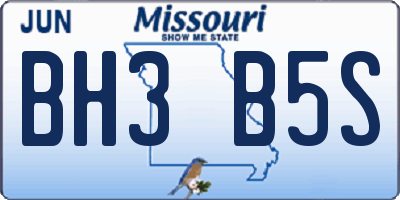 MO license plate BH3B5S