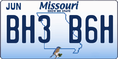 MO license plate BH3B6H