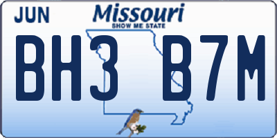 MO license plate BH3B7M