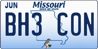 MO license plate BH3C0N