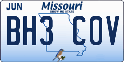 MO license plate BH3C0V