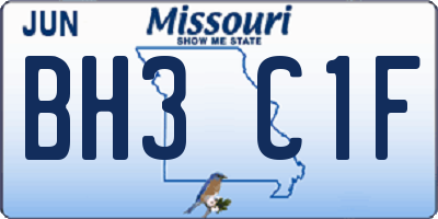 MO license plate BH3C1F